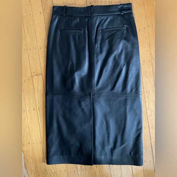Tibi Leather Midi Trouser Skirt, 00 - Picture 6 of 8